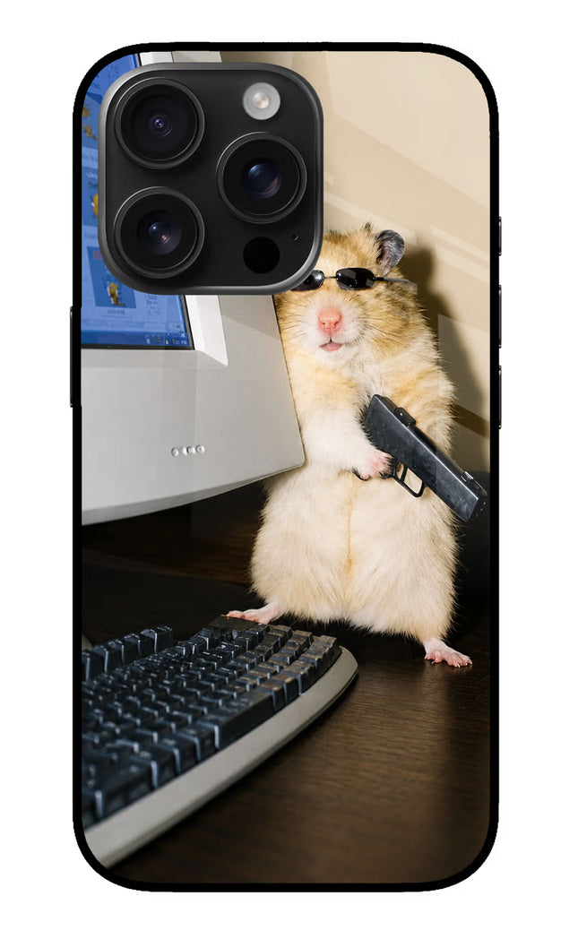 Hacker Hamster iPhone 16 Pro Glass Case