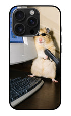 Hacker Hamster iPhone 16 Pro Glass Case Back Cover by Casekaro