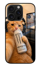 Gamer Cat Energy iPhone 16 Pro Glass Case