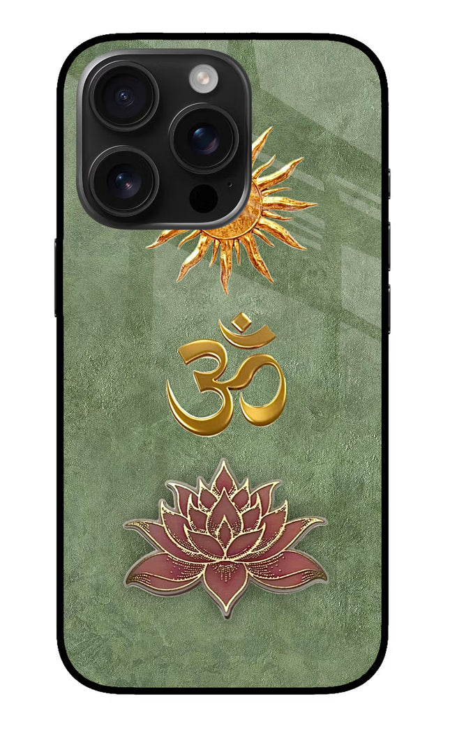 Om & Lotus iPhone 16 Pro Glass Case
