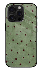 Green Stars iPhone 16 Pro Glass Case