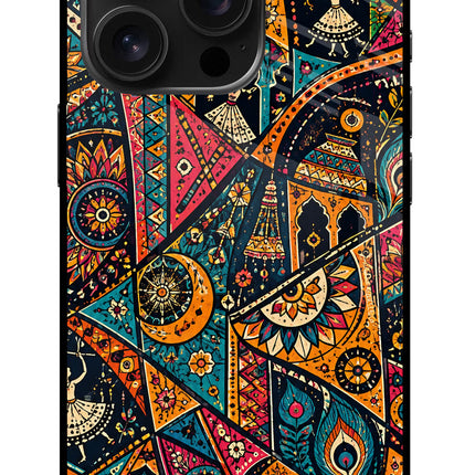 Folk Print iPhone 16 Pro Glass Case