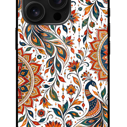 White Mayura iPhone 16 Pro Glass Case