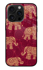 Maroon Elephant iPhone 16 Pro Glass Case