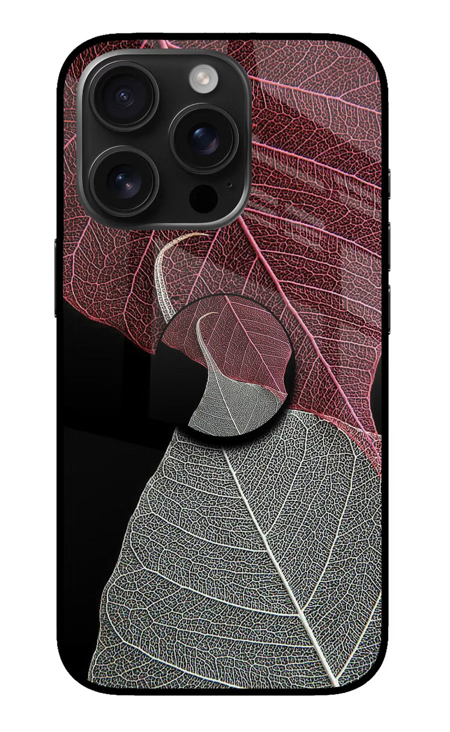 Leaf Pattern iPhone 16 Pro Pop Case, Metal case