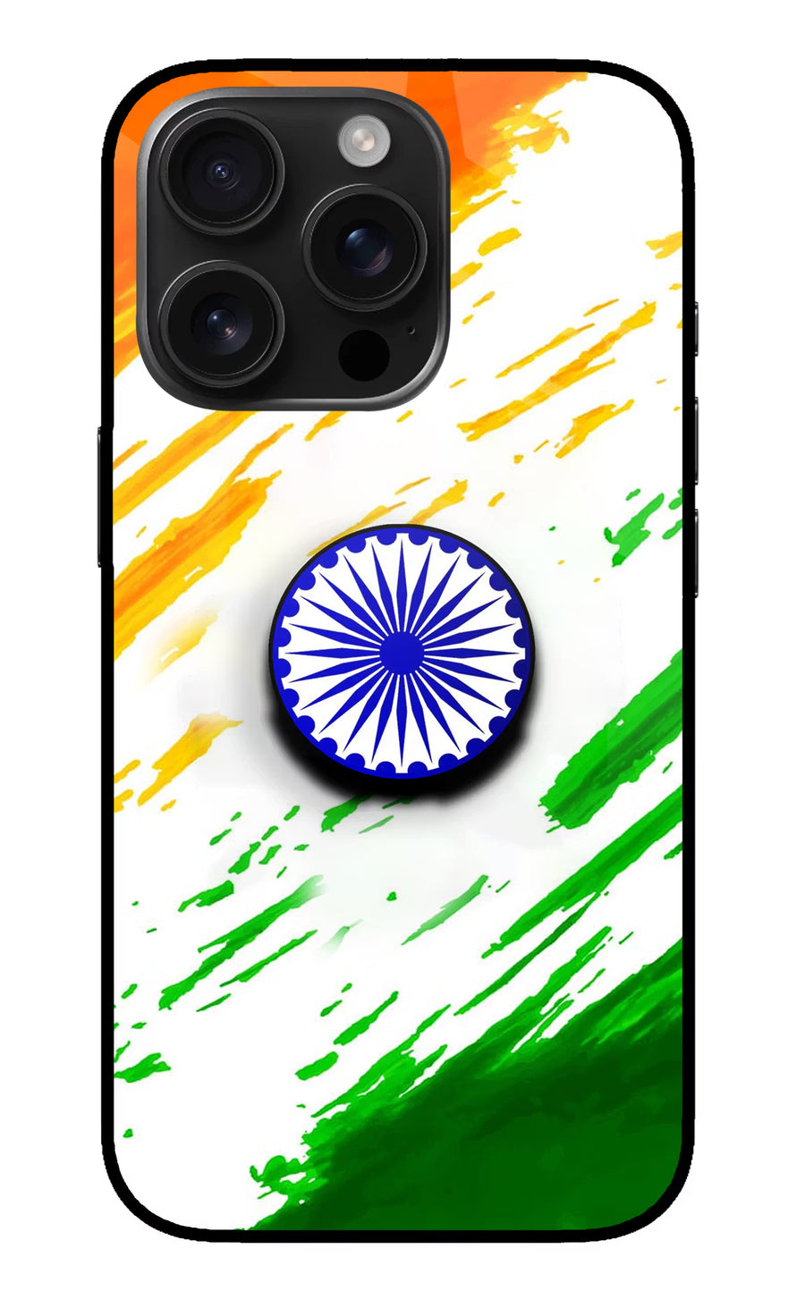 Indian Flag Ashoka Chakra iPhone 16 Pro Pop Case, Metal case