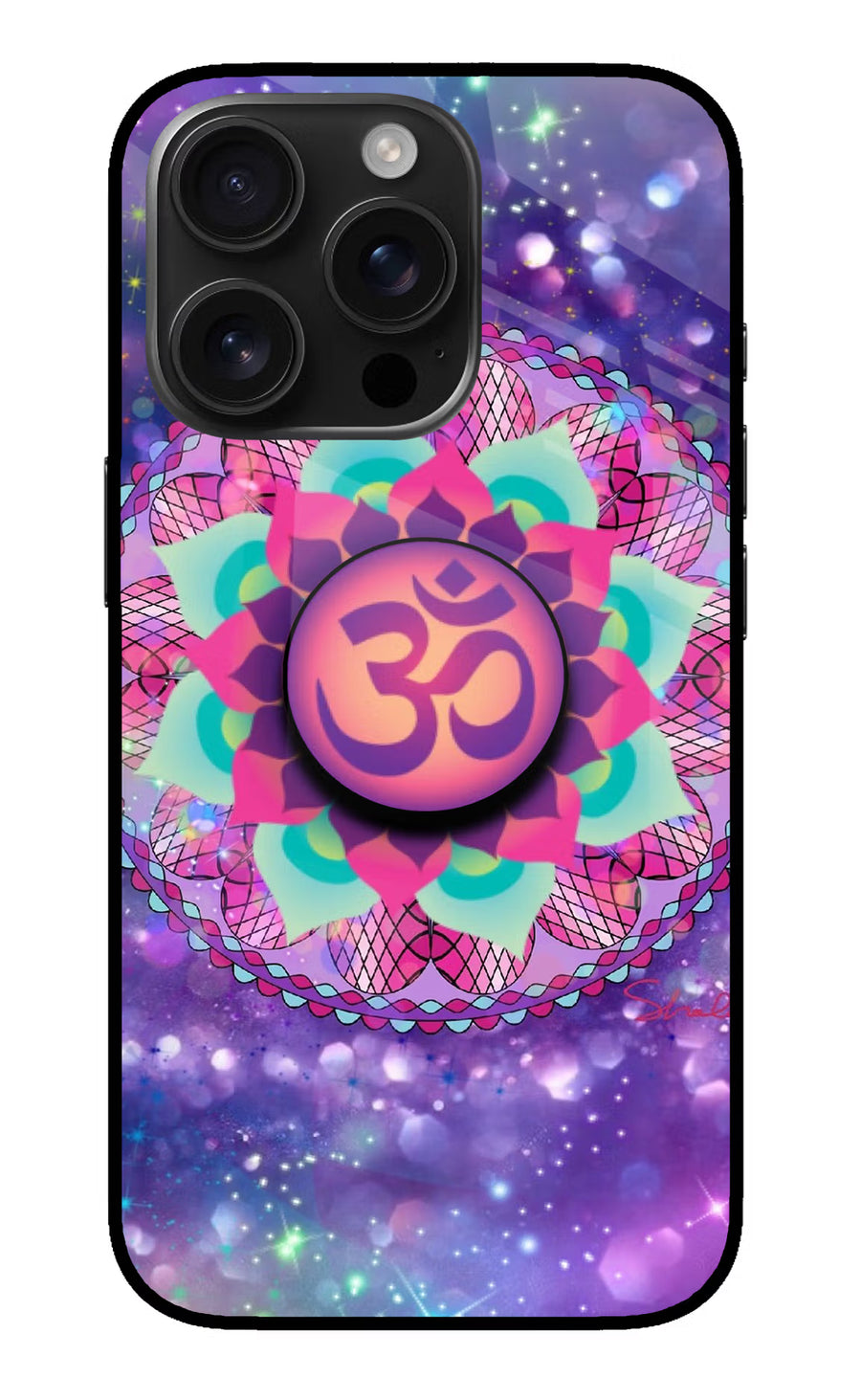 Om Purple iPhone 16 Pro Pop Case, Metal case