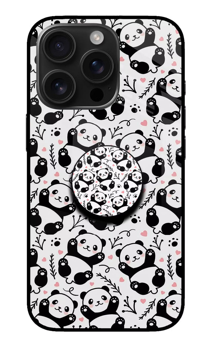 Cute Panda iPhone 16 Pro Pop Case, Metal case