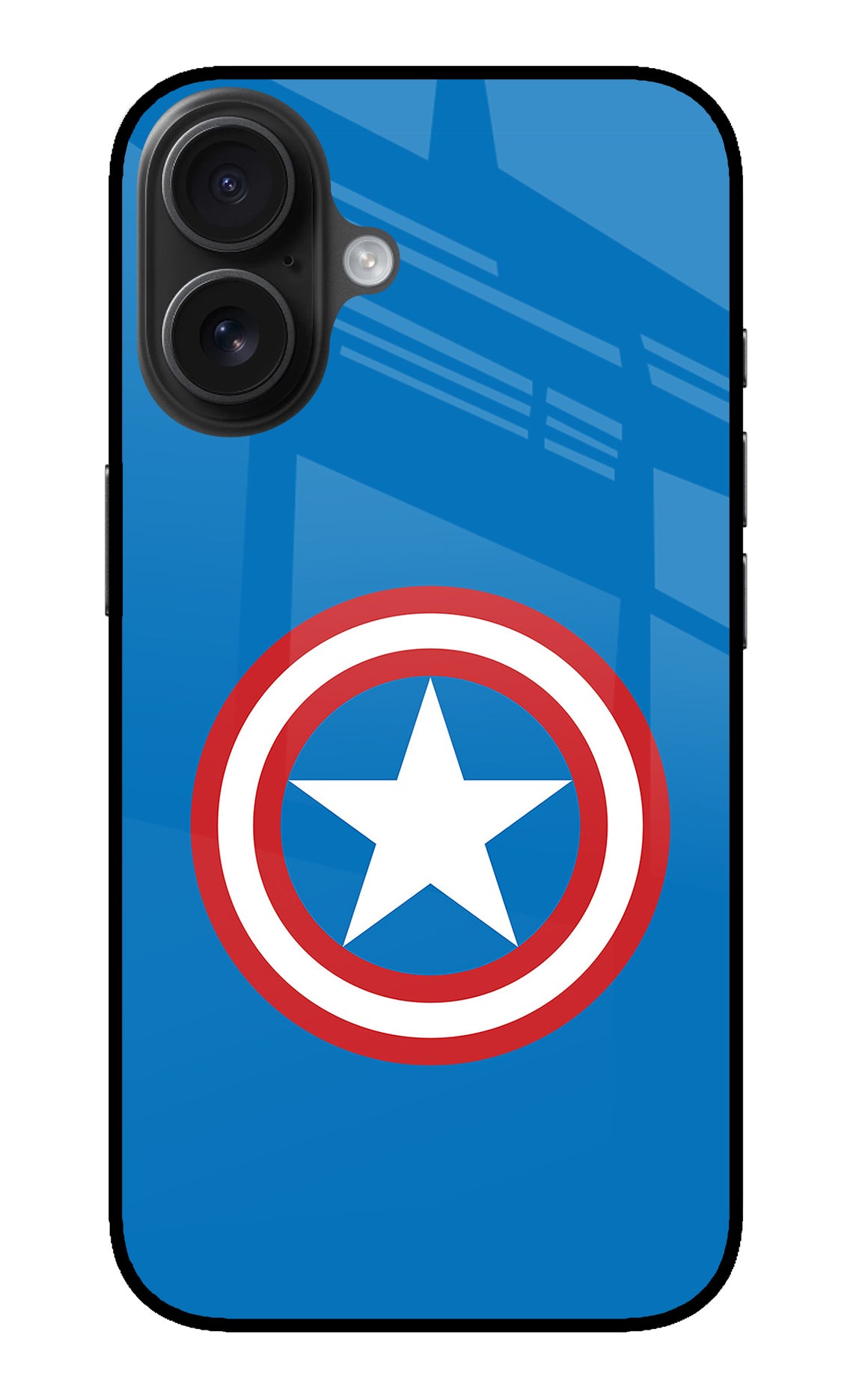 Captain America Logo iPhone 16 Plus Glass Case