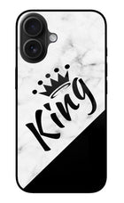 King iPhone 16 Plus Glass Case Back Cover by Casekaro