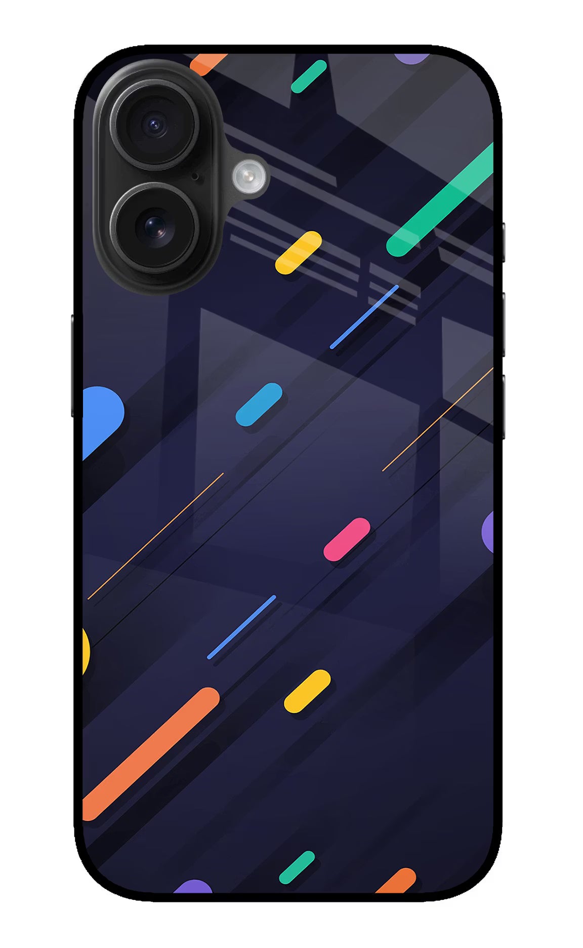 Abstract Design iPhone 16 Plus Glass Case Back Cover by Casekaro