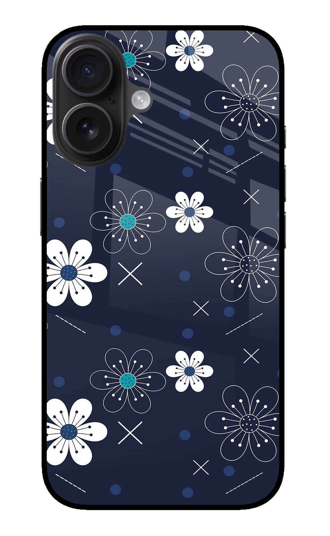 Flowers iPhone 16 Plus Glass Case Back Cover by Casekaro