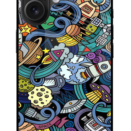 Space Abstract iPhone 16 Plus Glass Case