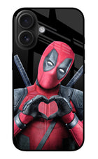 Deadpool iPhone 16 Plus Glass Case Back Cover by Casekaro