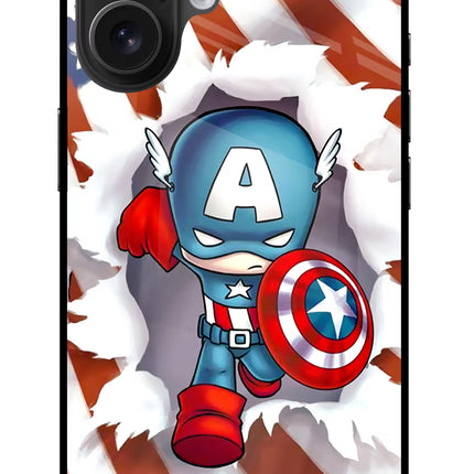 Captain America iPhone 16 Plus Glass Case