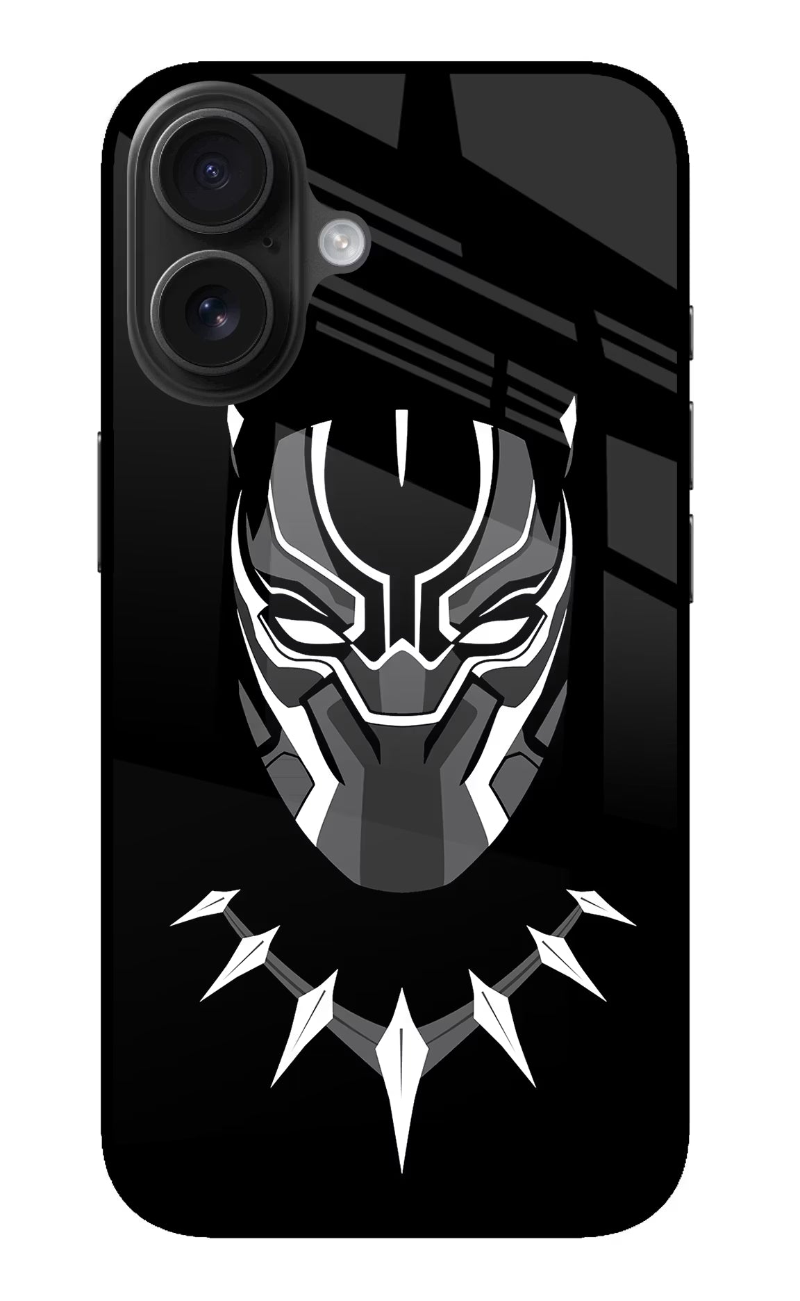 Black Panther iPhone 16 Plus Glass Case Back Cover by Casekaro