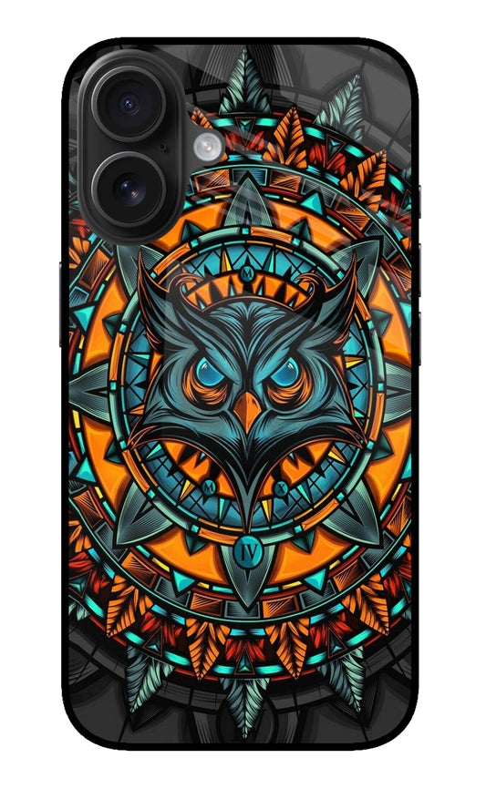 Angry Owl Art iPhone 16 Plus Glass Case