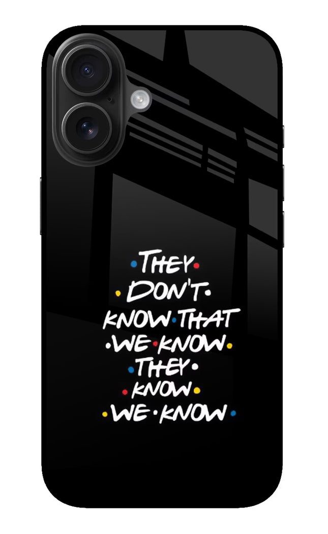 FRIENDS Dialogue iPhone 16 Plus Glass Case