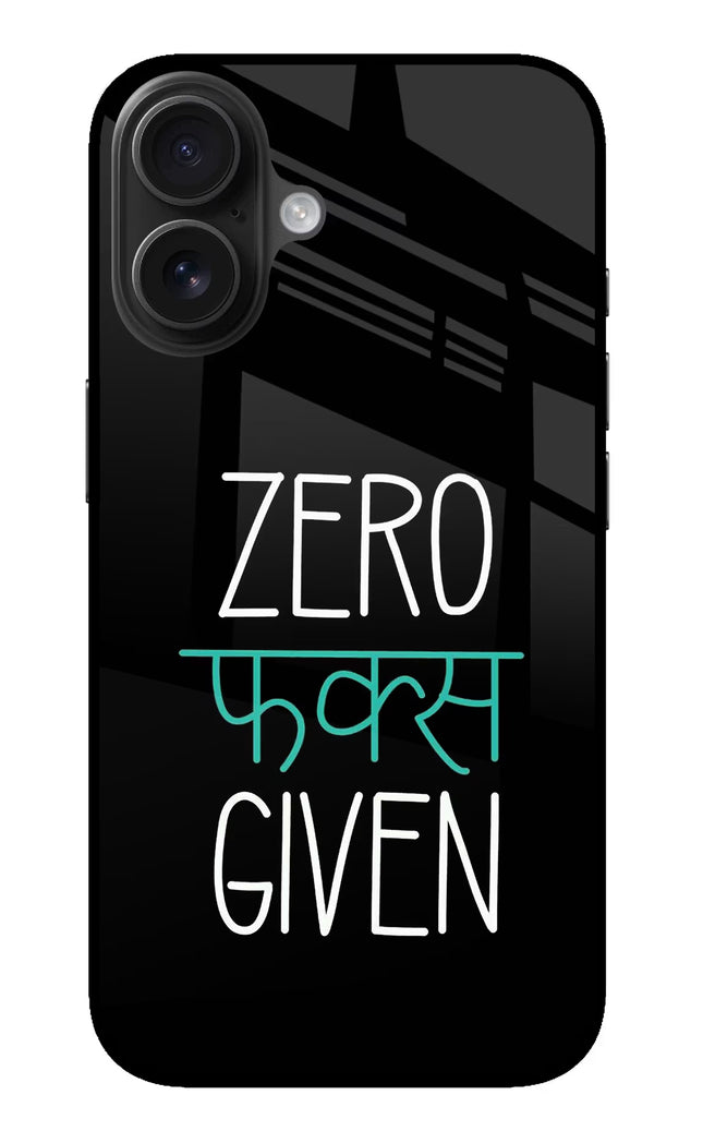Zero Fucks Given iPhone 16 Plus Glass Case