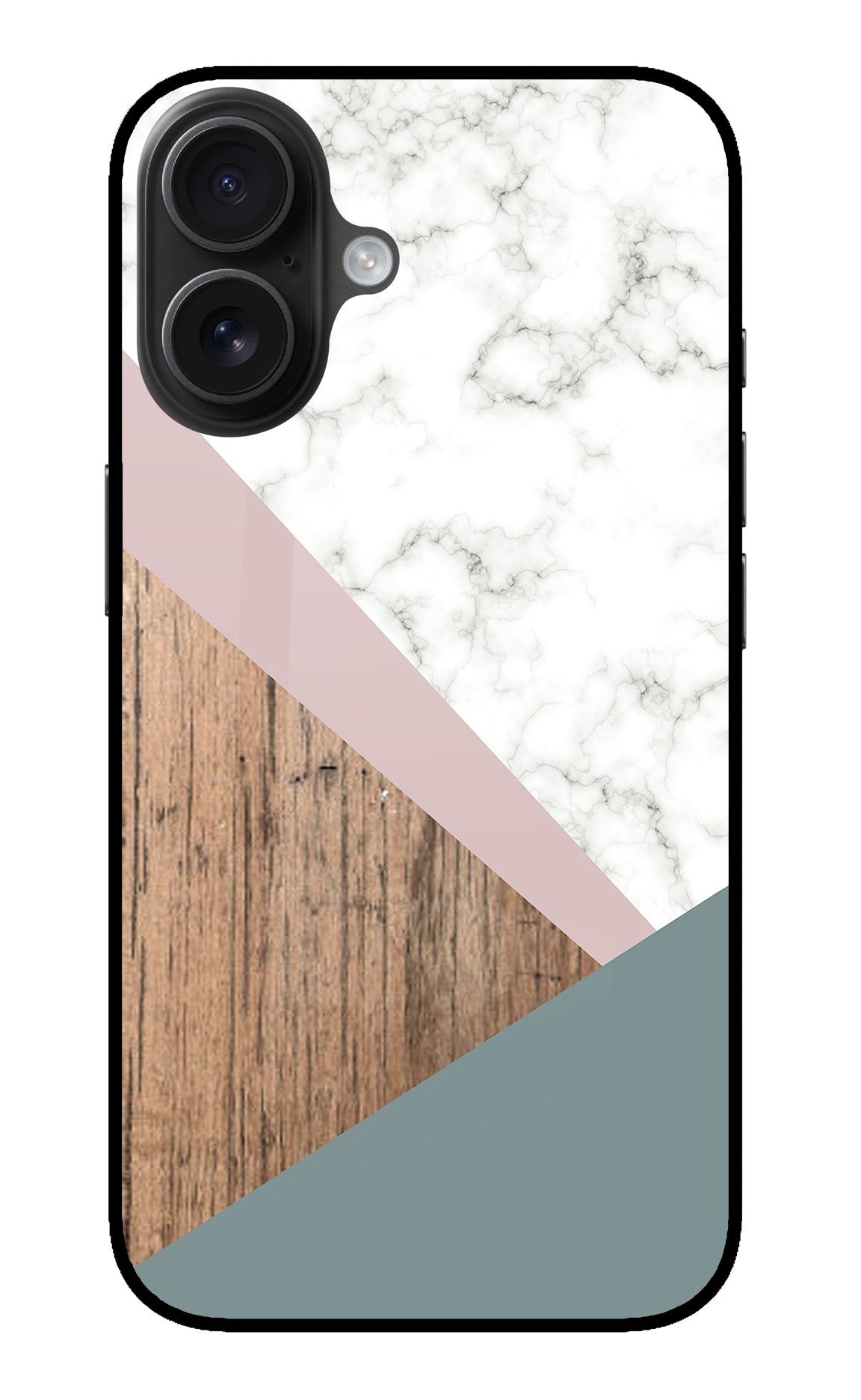 Marble wood Abstract iPhone 16 Plus Glass Case