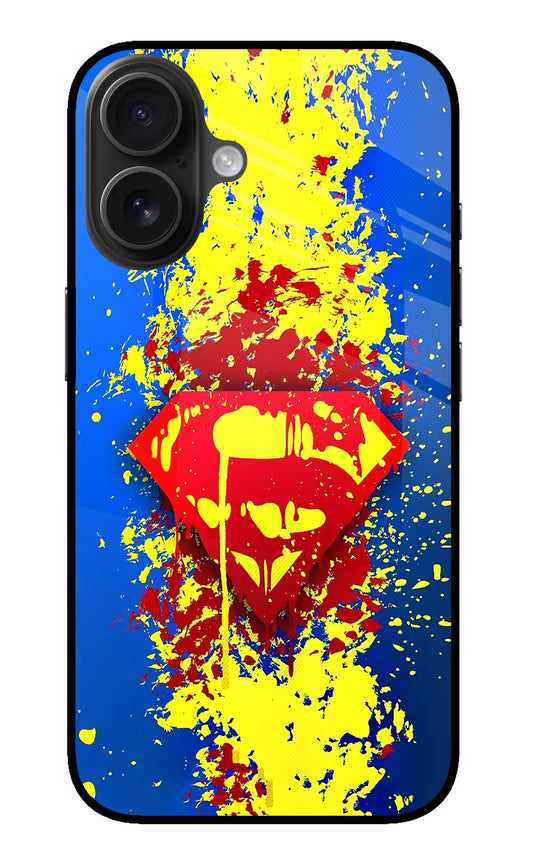 Superman logo iPhone 16 Plus Glass Case