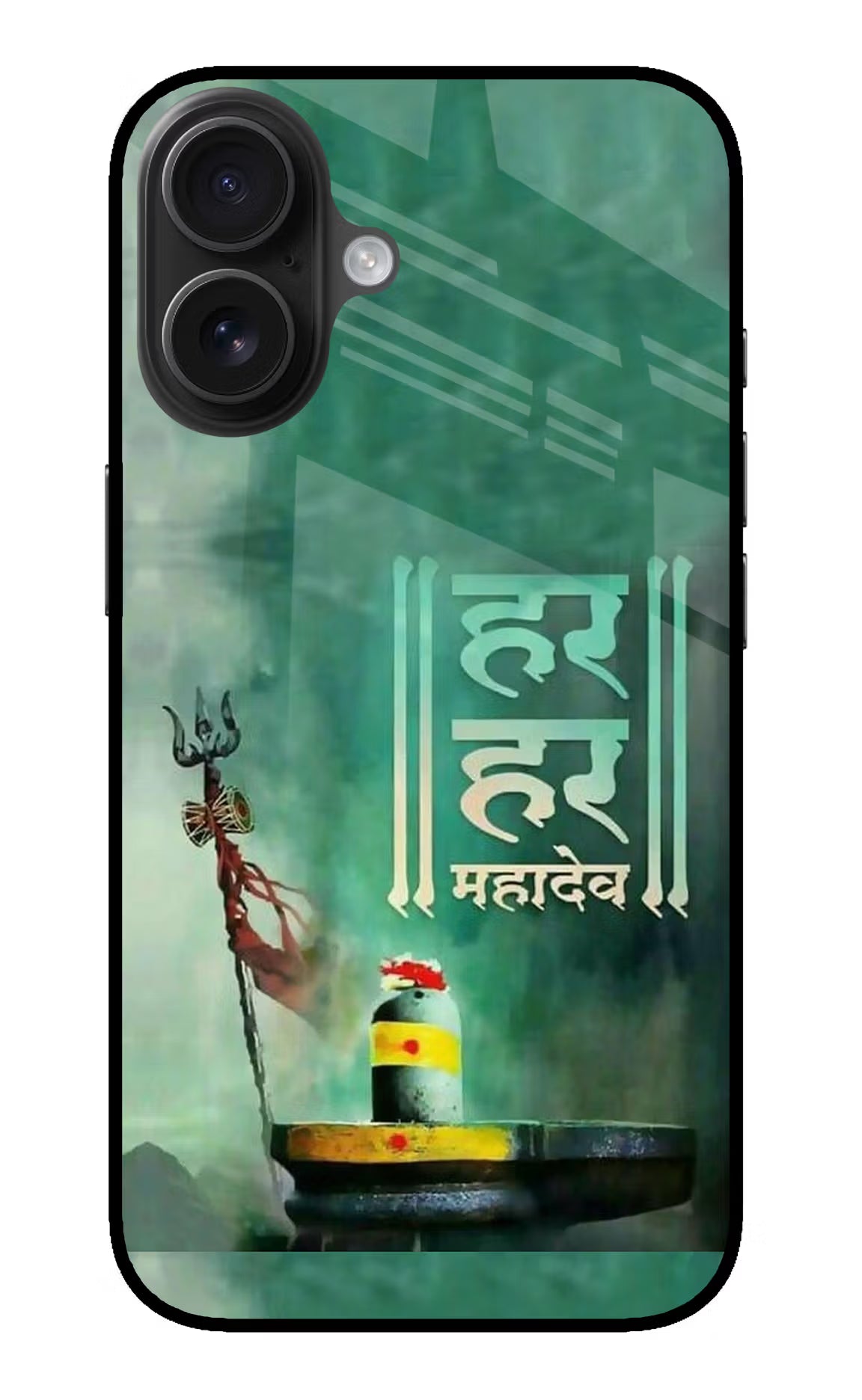 Har Har Mahadev Shivling iPhone 16 Plus Glass Case Back Cover by Casekaro