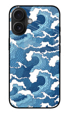 Blue Waves iPhone 16 Plus Glass Case