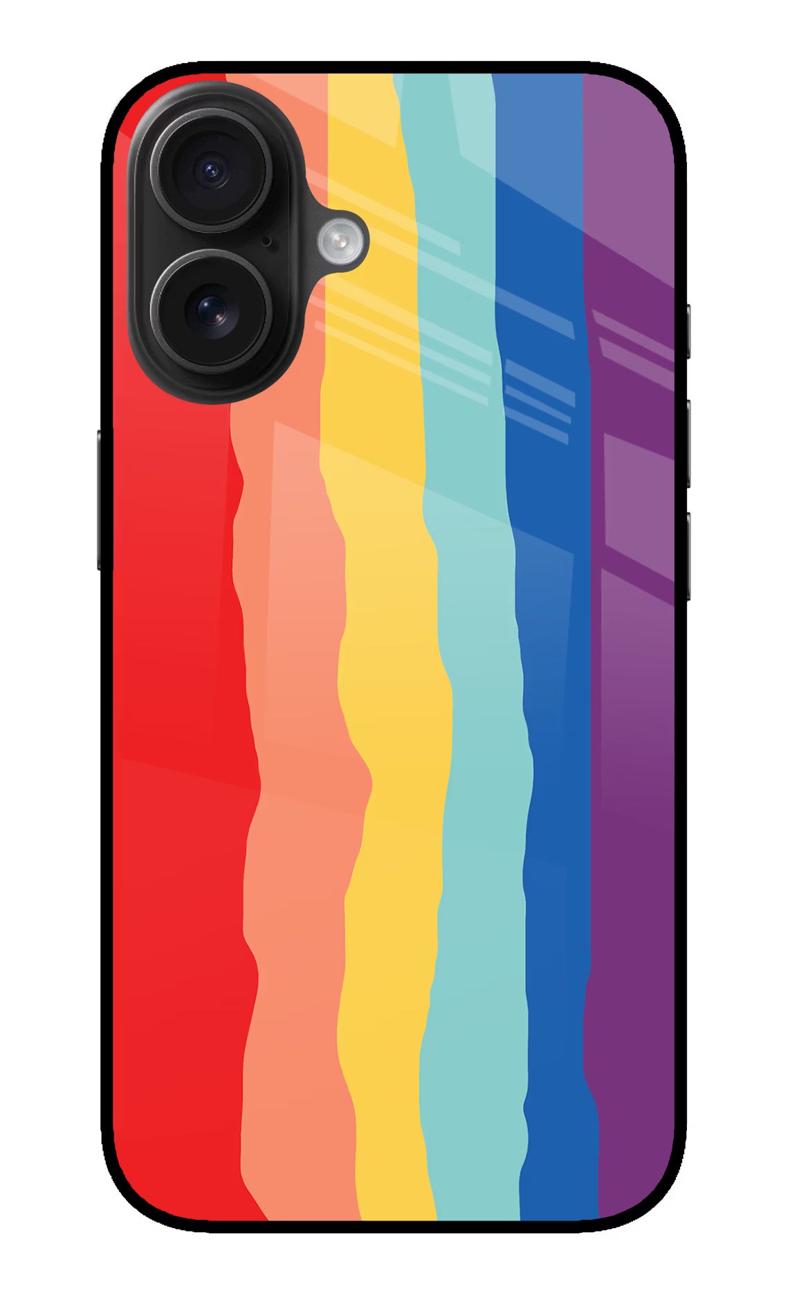 Rainbow iPhone 16 Plus Glass Case Back Cover by Casekaro