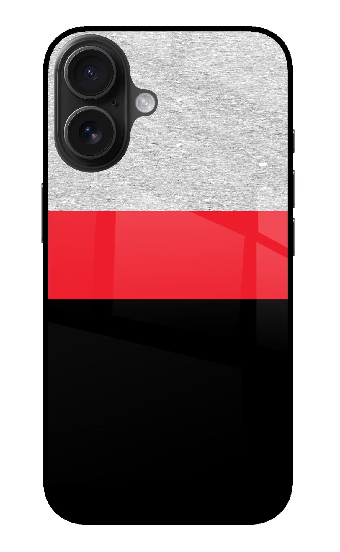 Tri Color Pattern iPhone 16 Plus Glass Case Back Cover by Casekaro