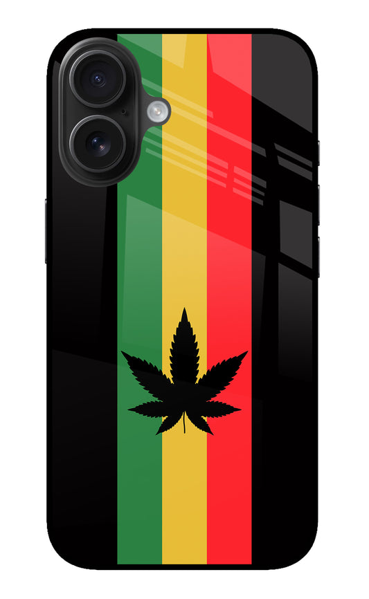 Weed Flag iPhone 16 Plus Glass Case