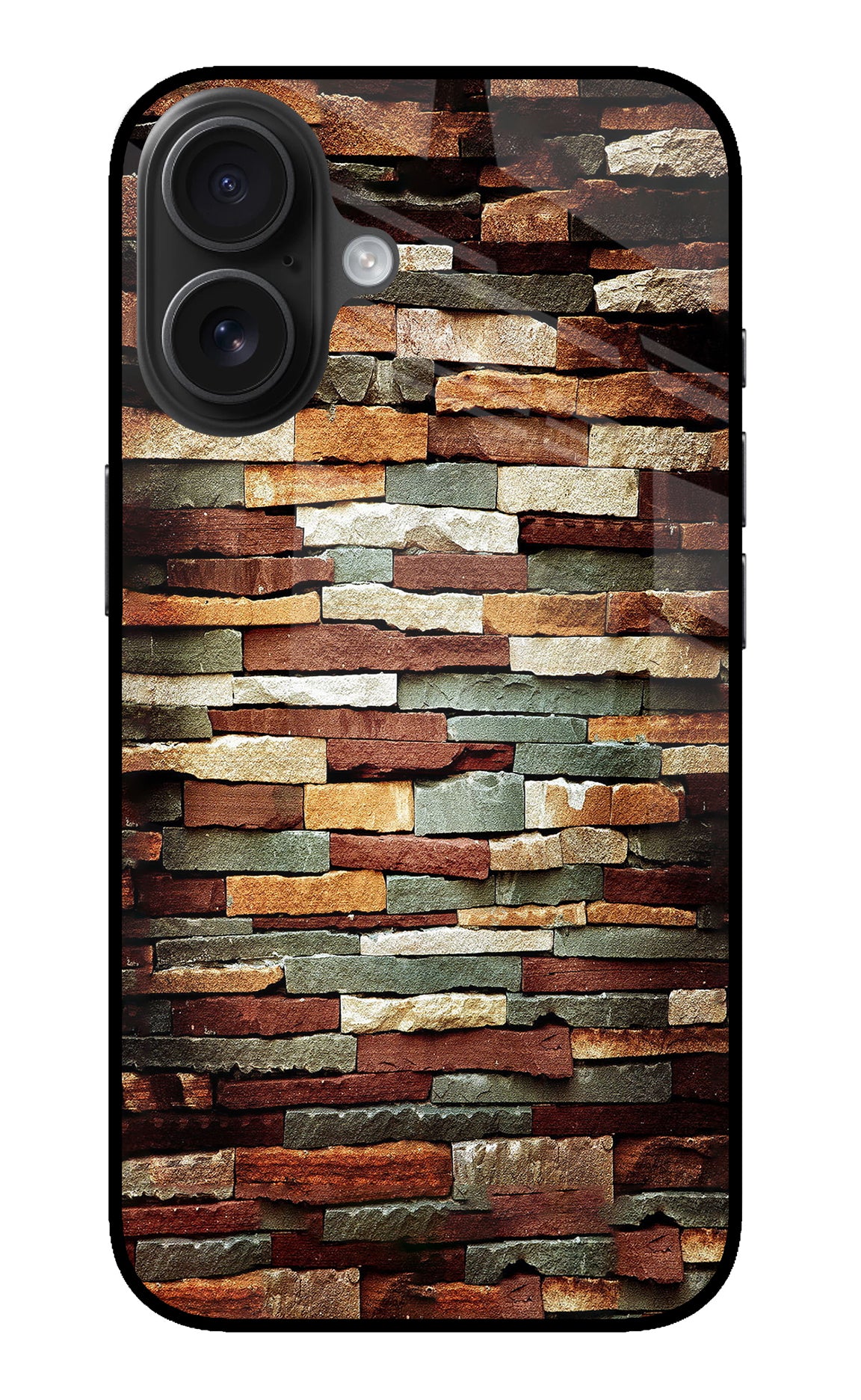 Bricks Pattern iPhone 16 Plus Glass Case