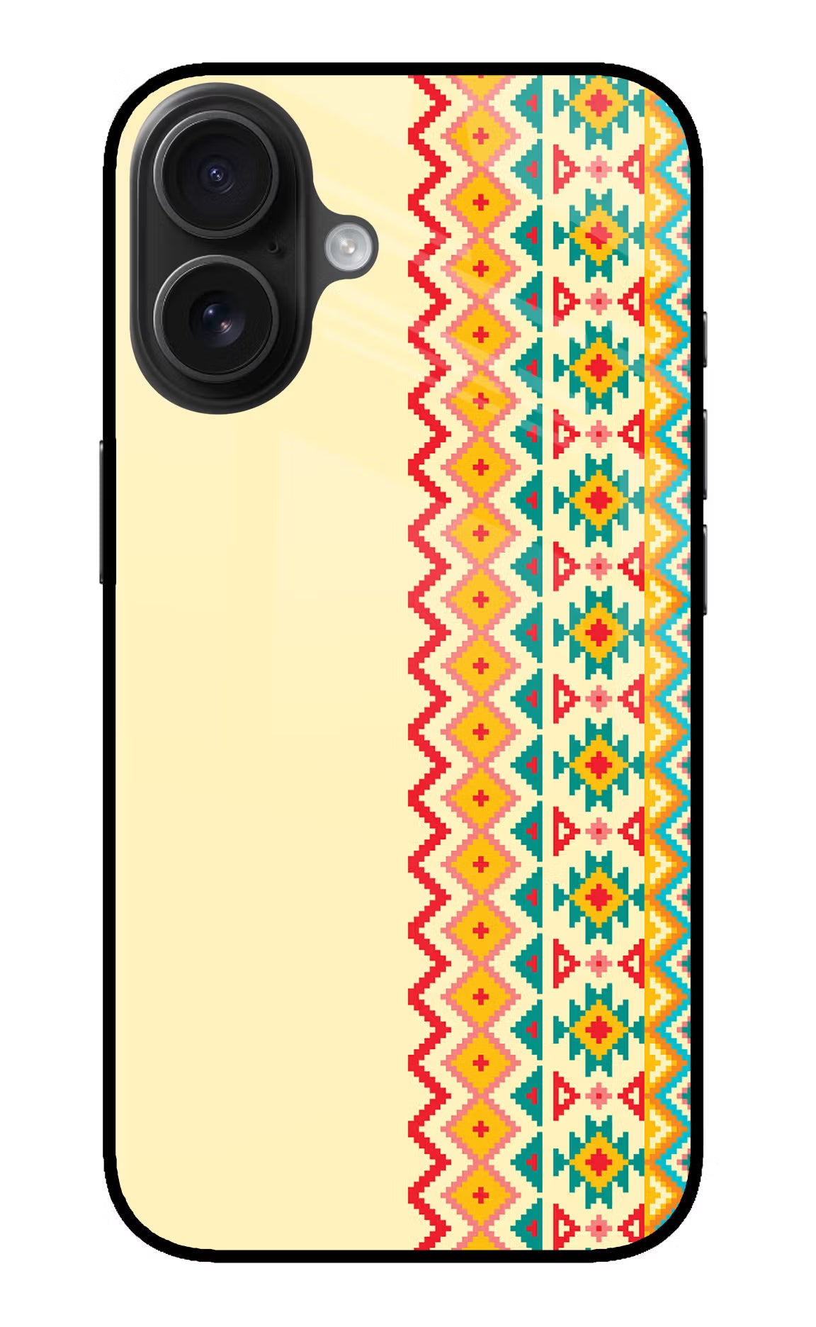 Ethnic Seamless iPhone 16 Plus Glass Case Back Cover by Casekaro