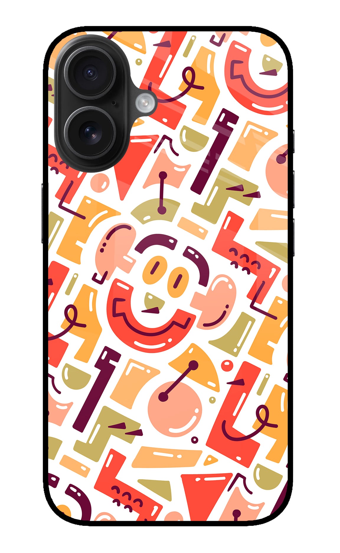 Doodle Pattern iPhone 16 Plus Back Cover