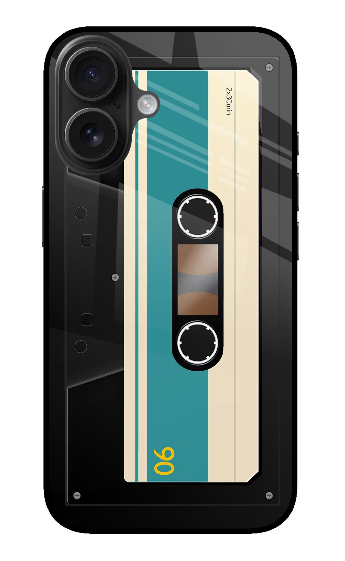 Cassette iPhone 16 Plus Glass Case Back Cover by Casekaro