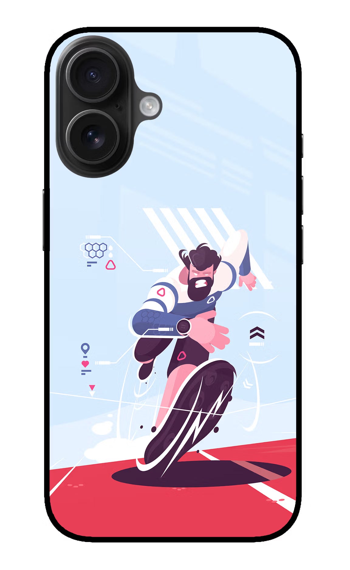 Run Pro iPhone 16 Plus Glass Case Back Cover by Casekaro