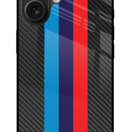 BMW Stripes Pattern iPhone 16 Plus Glass Case