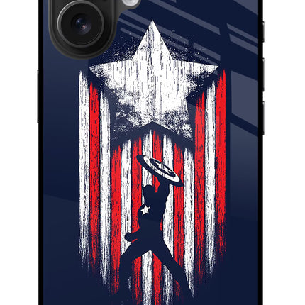 Captain America Marvel Art iPhone 16 Plus Glass Case