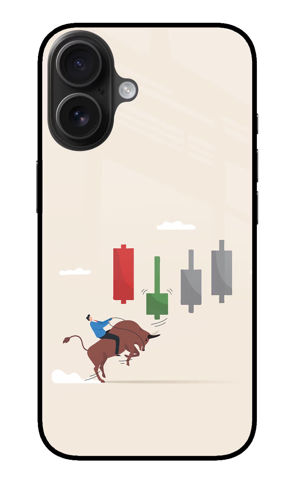 Bull Trading Momentum iPhone 16 Plus Glass Case Back Cover by Casekaro