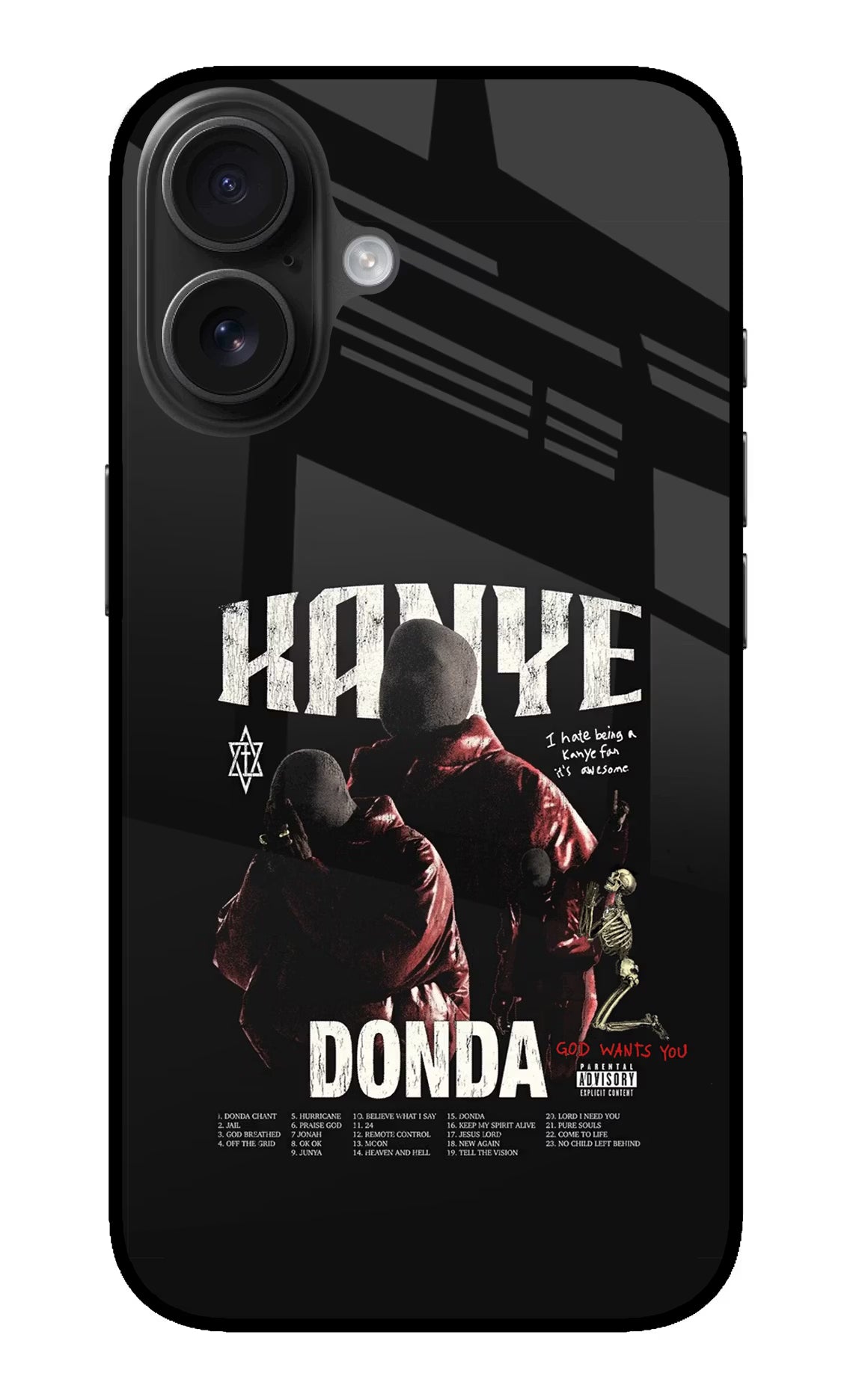 Donda Kanye West iPhone 16 Plus Glass Case Back Cover by Casekaro
