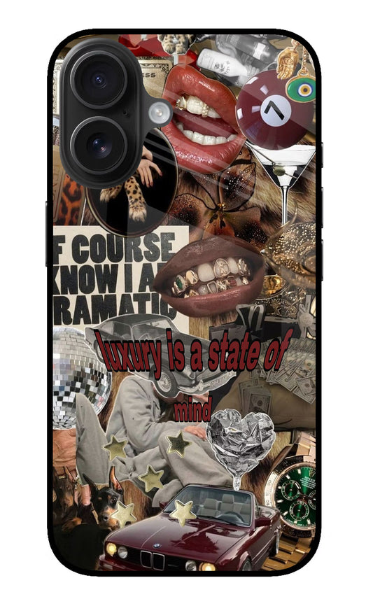 Luxury iPhone 16 Plus Glass Case