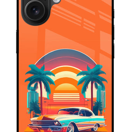 Palm Drive 80s iPhone 16 Plus Glass Case
