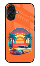 Palm Drive 80s iPhone 16 Plus Glass Case