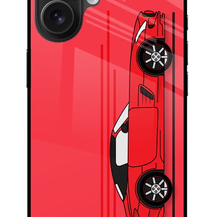Red Velocity iPhone 16 Plus Glass Case