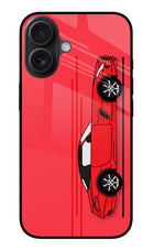 Red Velocity iPhone 16 Plus Glass Case