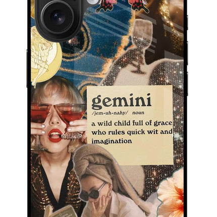 Gemini Zodiac iPhone 16 Plus Glass Case