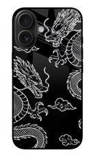Twin Dragons iPhone 16 Plus Glass Case