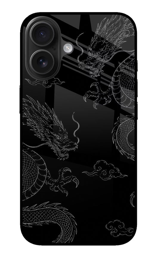 Twin Dragons iPhone 16 Plus Glass Case