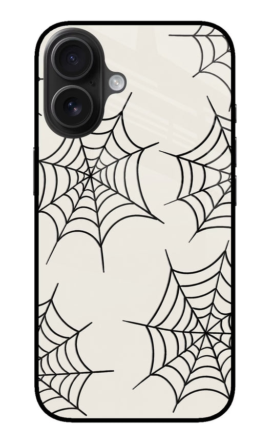 Spider Web iPhone 16 Plus Glass Case