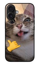 Silly Cat Call iPhone 16 Plus Glass Case