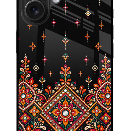 Noir Mehfil iPhone 16 Plus Glass Case